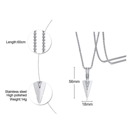 Men's Personalized Spear Hip Hop Style Titanium Necklaces