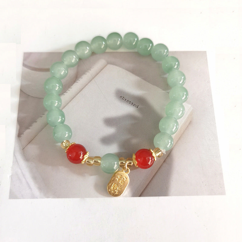 Four-leaf Clover Gold Silk Gourd High-grade Female Girlfriends Fresh Bracelets