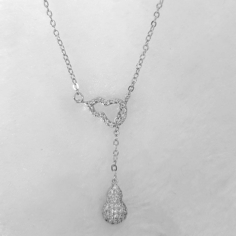 Fu Lu Happy Gourd Female Sier Necklaces
