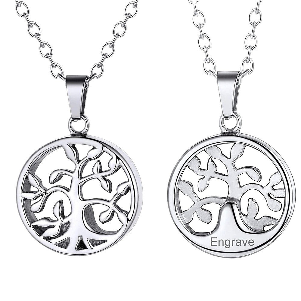 Stainless Steel Lucky Tree Perfume Bottle Pendants