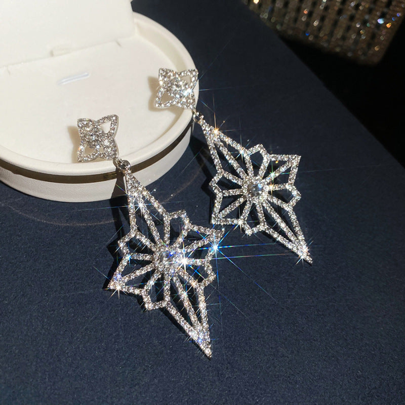 Women's Sier Diamond Tassel Light Luxury High-grade Simple Rings