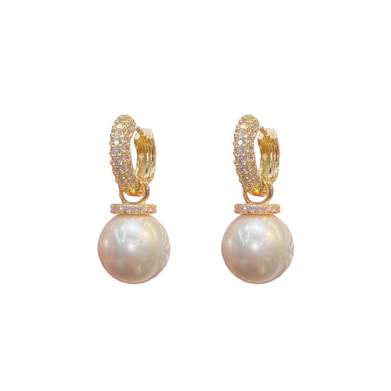 Inlaid Zircon Pearl Clip Exquisite Fashion Petite Ear Buckle