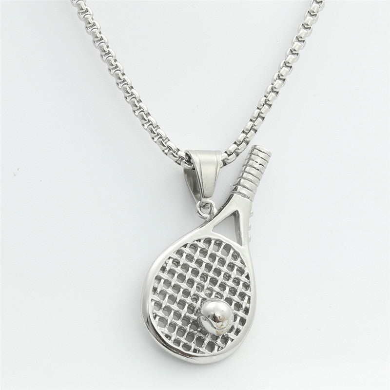 Men's Titanium Steel Tennis Rackets Personality Punk Pendants