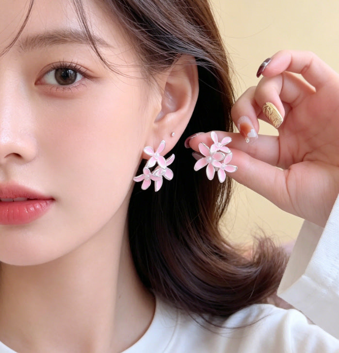 Women's Minority Design Fashionable Flower Light Luxury High-grade Temperament Earrings