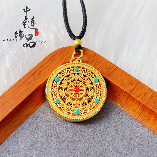 Shop Alluvial Retro National Style Hollow Five Blessing Pendants