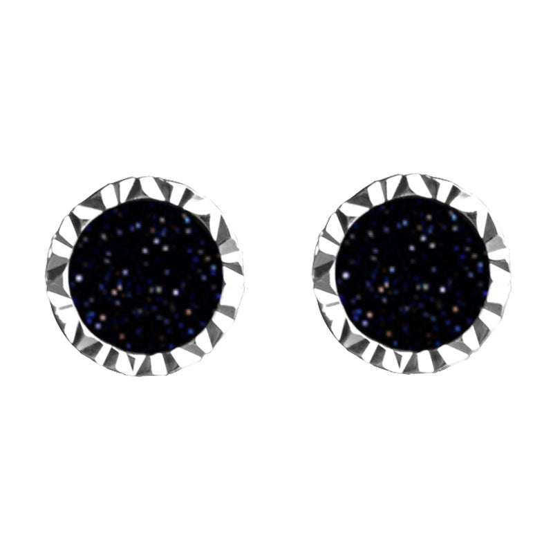 Men's Personality Black Agate High-grade Temperament Not Easy Earrings
