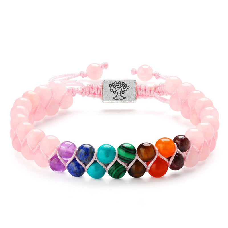 Women's Double Layer Crystal Agate Bead Lucky Bracelets