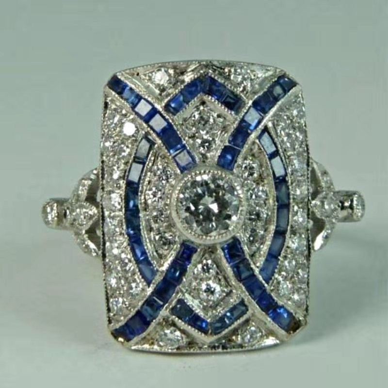 Women's Square White Sapphire Zircon Fashion Hand Rings