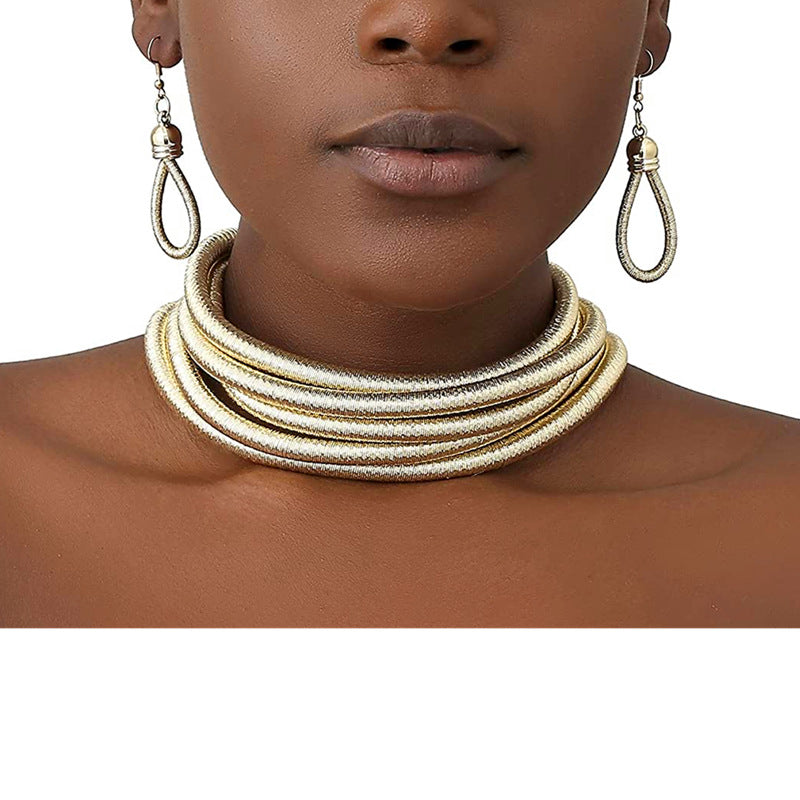 Women's Exaggerated Woven For Clavicle Chain Necklaces