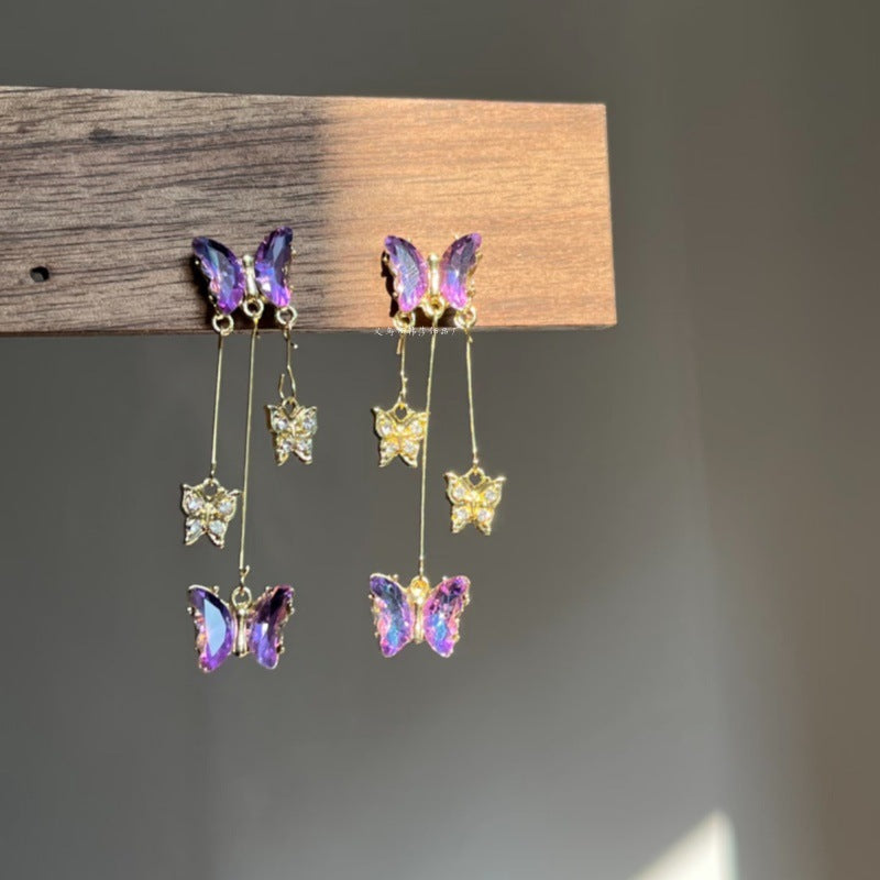 Women's Vintage Spring Butterfly For Fashionable Versatile Design Sense Earrings