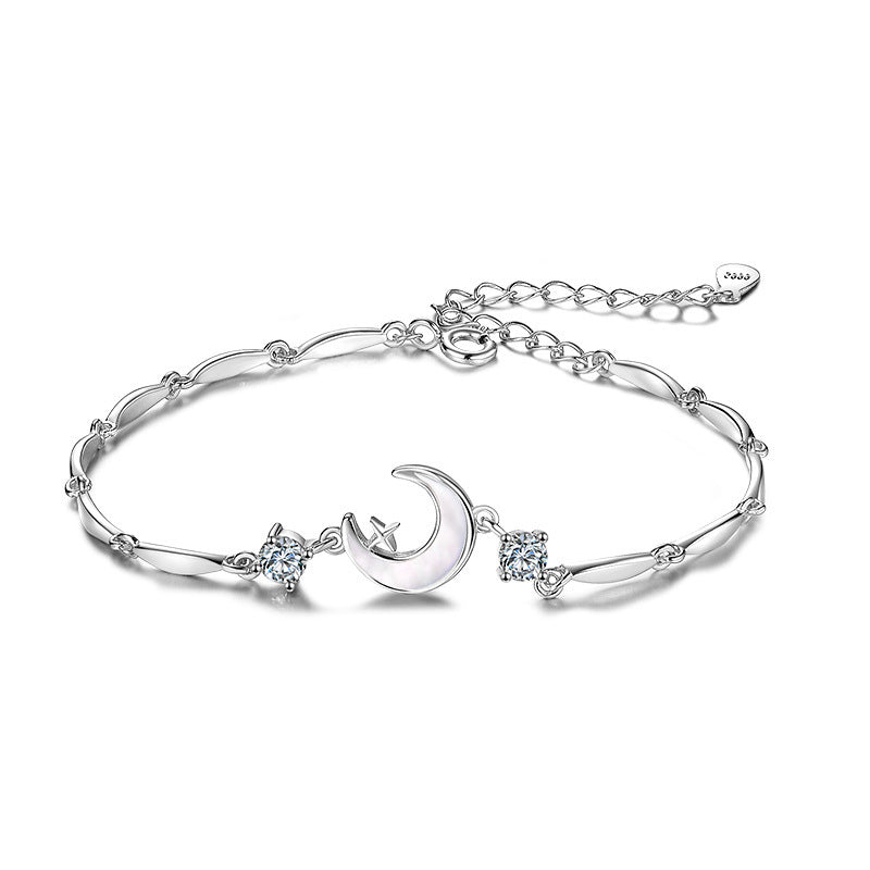 Women's Sterling Sier Moon Light Luxury Minority Design Gift Bracelets