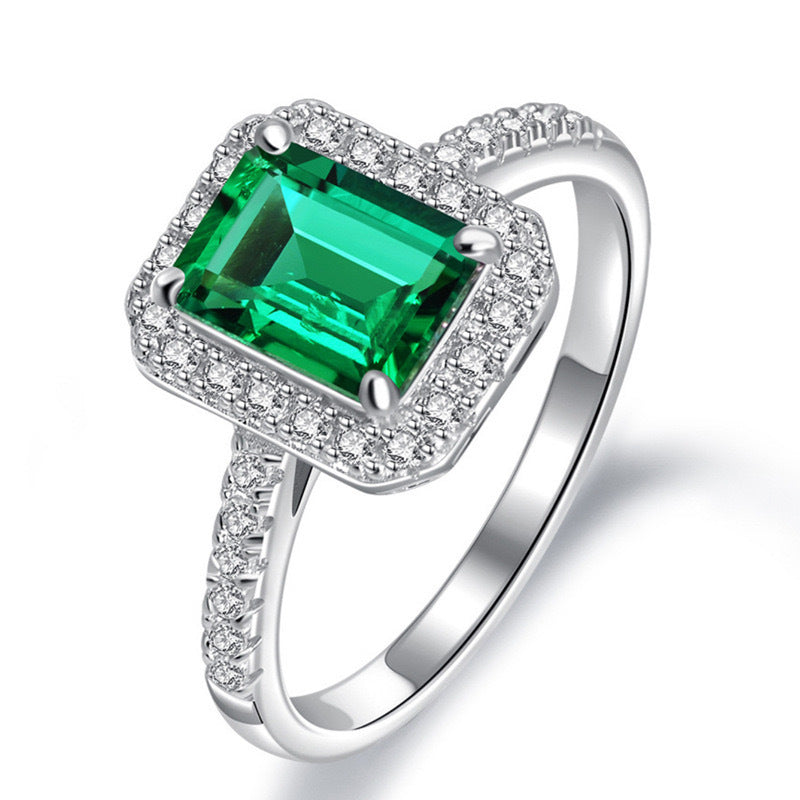 Fashion Diamond Princess Light Luxury Rectangular Ring