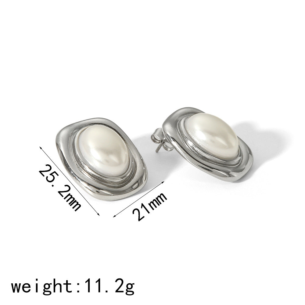 Women's French Style Retro Elegant Titanium Steel Ear Earrings