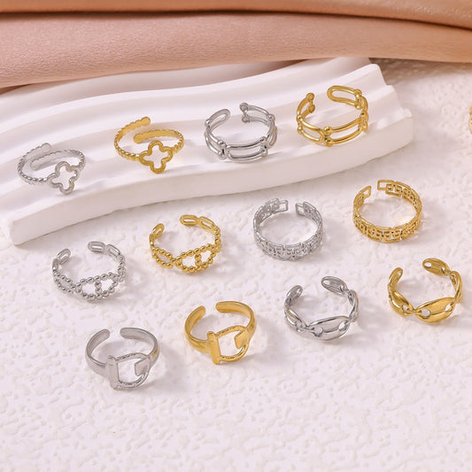 Popular Titanium Steel Female Irregular With Personality Style Simple Ring