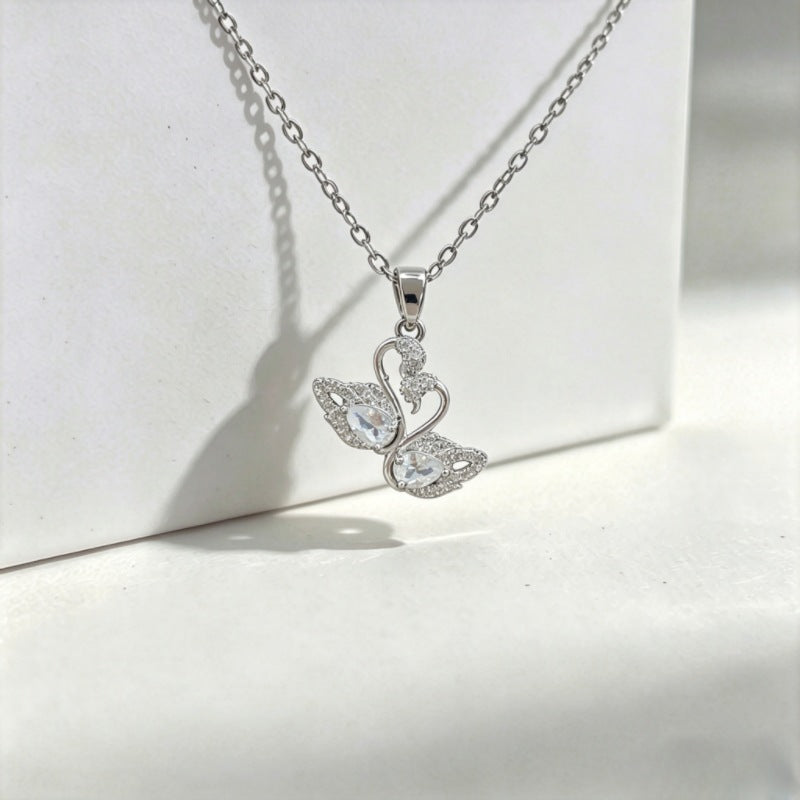Luxury Copper Micro Female Swan Love Ocean Series Necklace