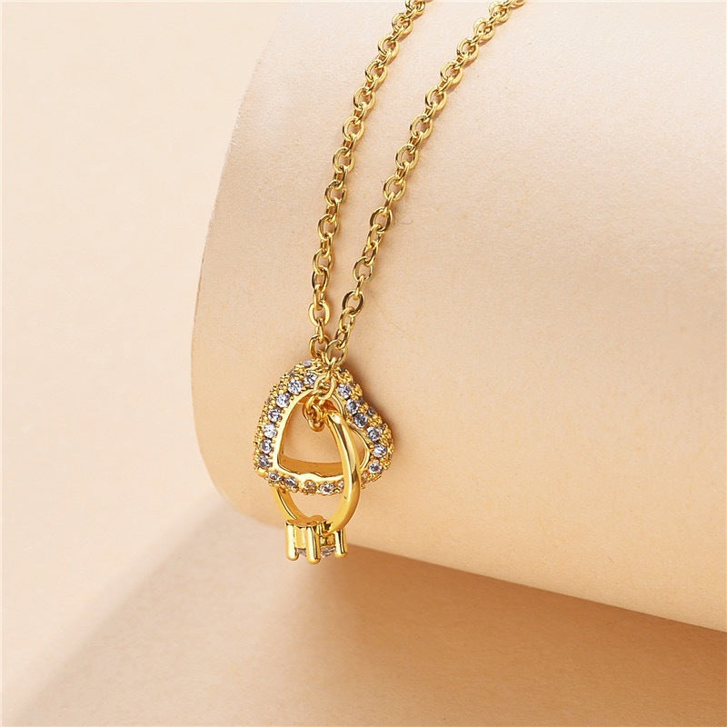 Women's Heart Clavicle Chain Beautiful Circle For Design Necklaces