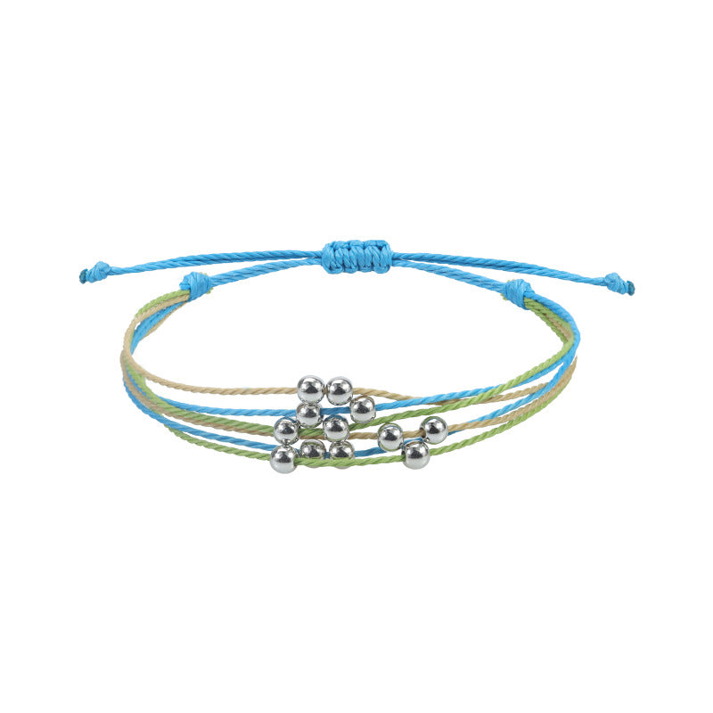 Waterproof Wax Line Woven Butterfly Sunflower Bracelets