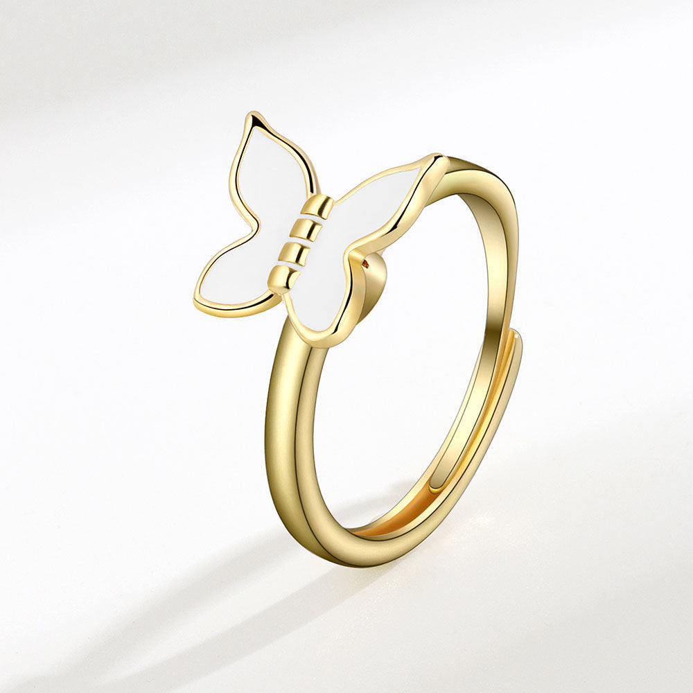 Rotatable Butterfly Female Cold Wind Niche Opening Ring