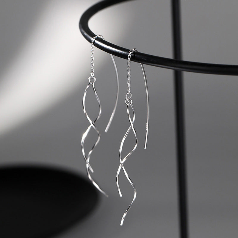 Women's Line Long Ear Simple Style Round Face Tassel Summer High-grade Earrings