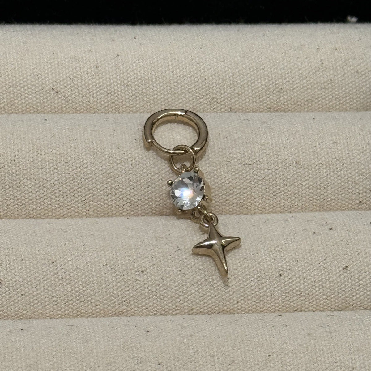 Women's Light Coffee Gold Collection Series Minimalist Zircon Ear Earrings