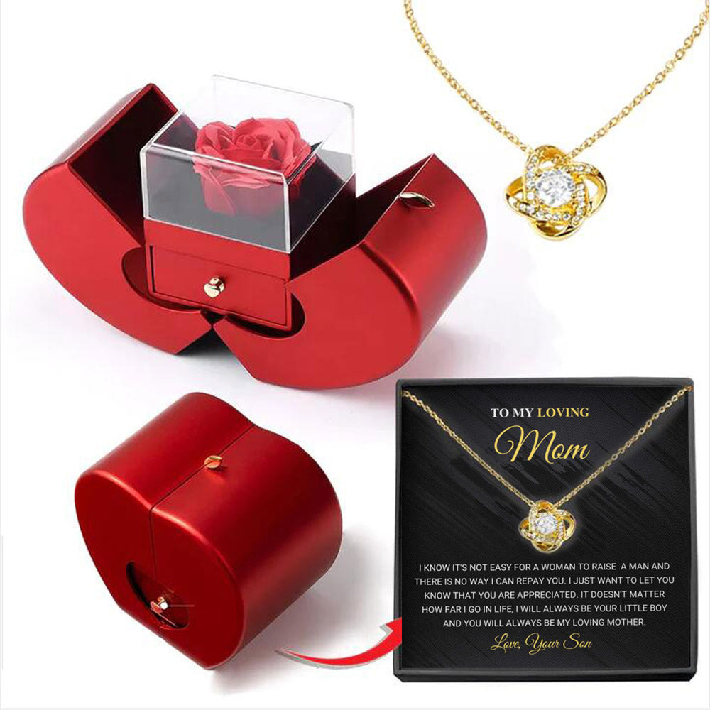 Box High-grade Four-leaf Clover Female Apple Necklace
