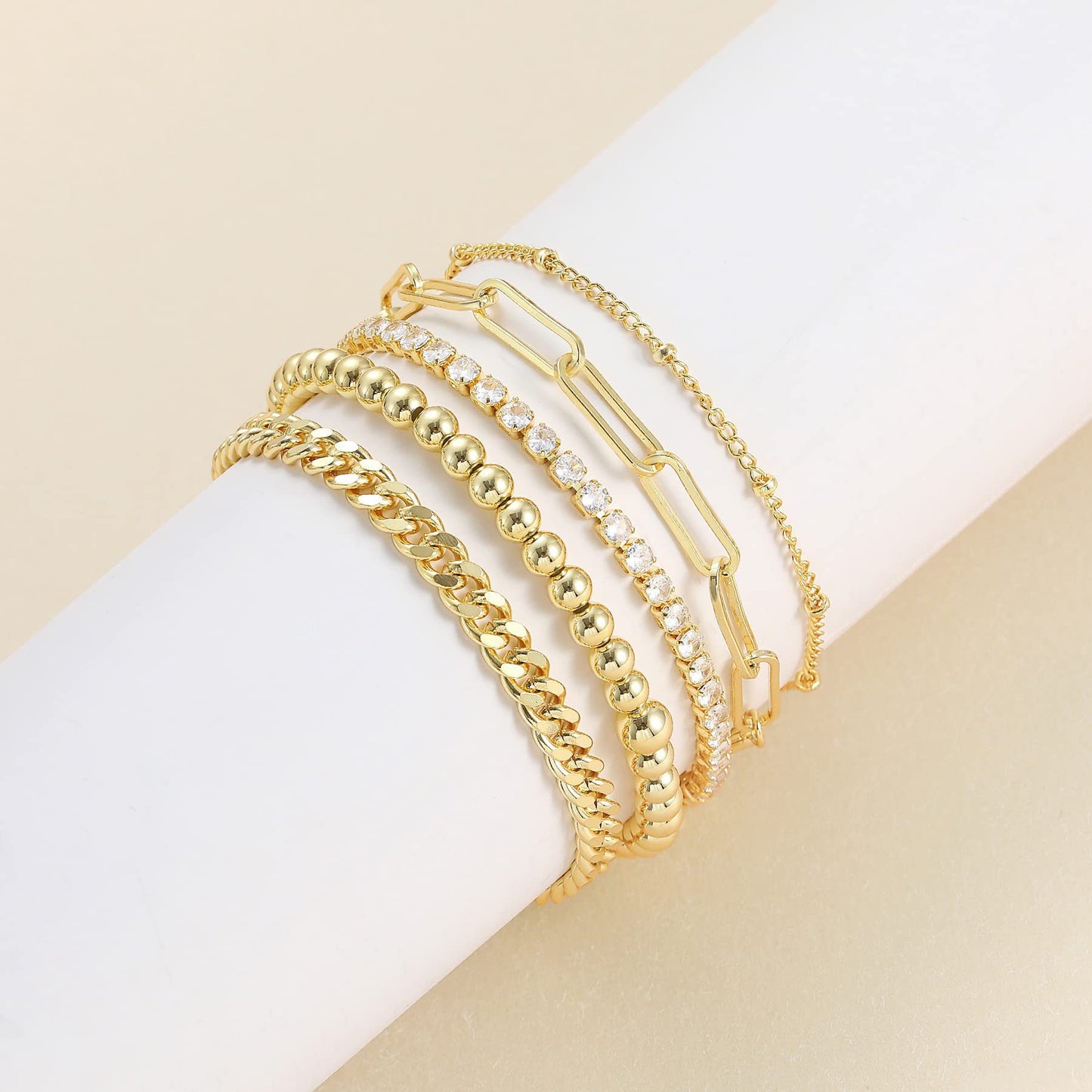 Elegant Metal Cuban Link Chain Alloy Bracelets