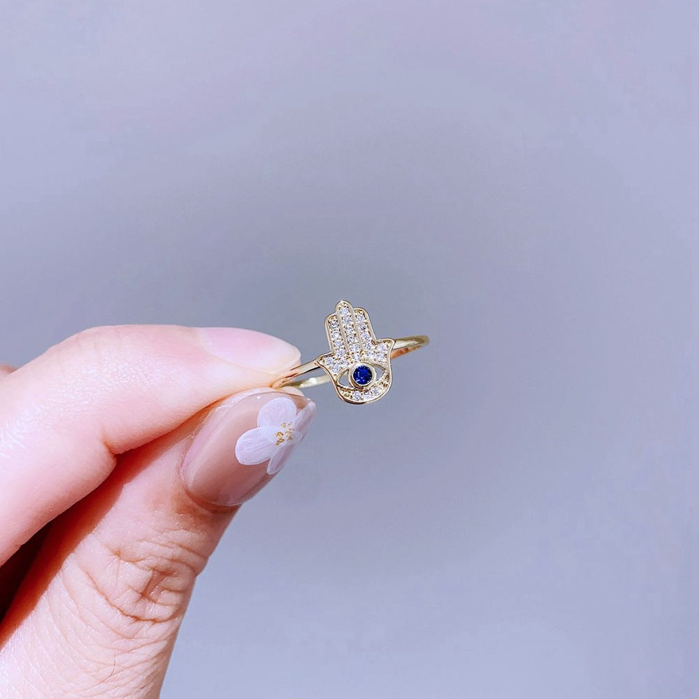 Light Luxury Minority Design Colorful Gemstone Rings