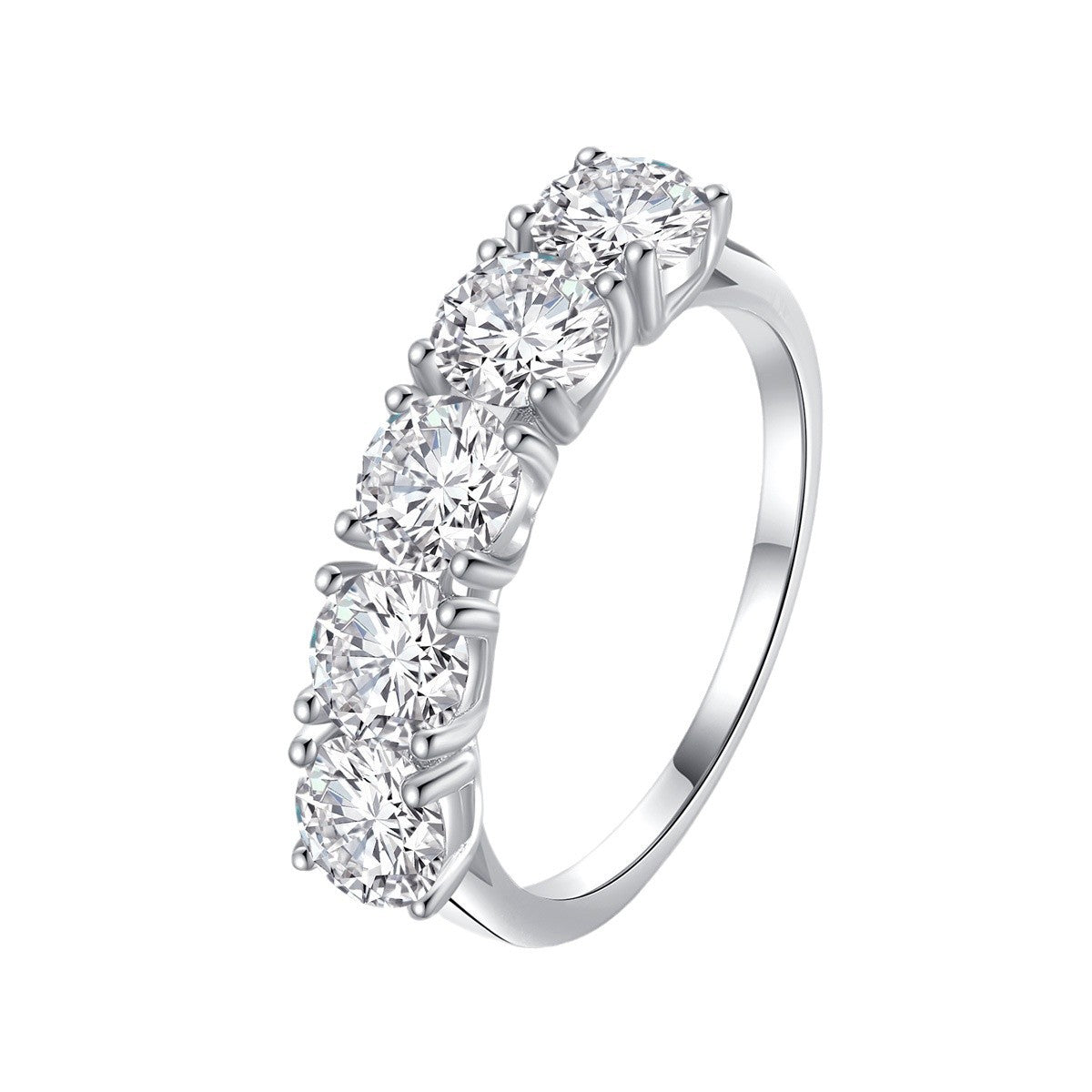 Moissanite Five-star Gang Drill Light Luxury Rings