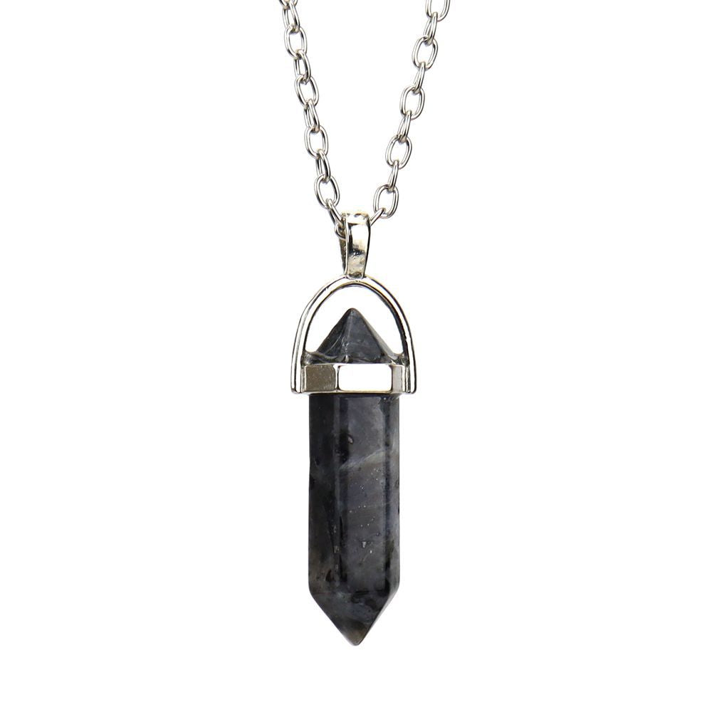Agate Synthetic Crystal Hexagon Prism Soul Pendants