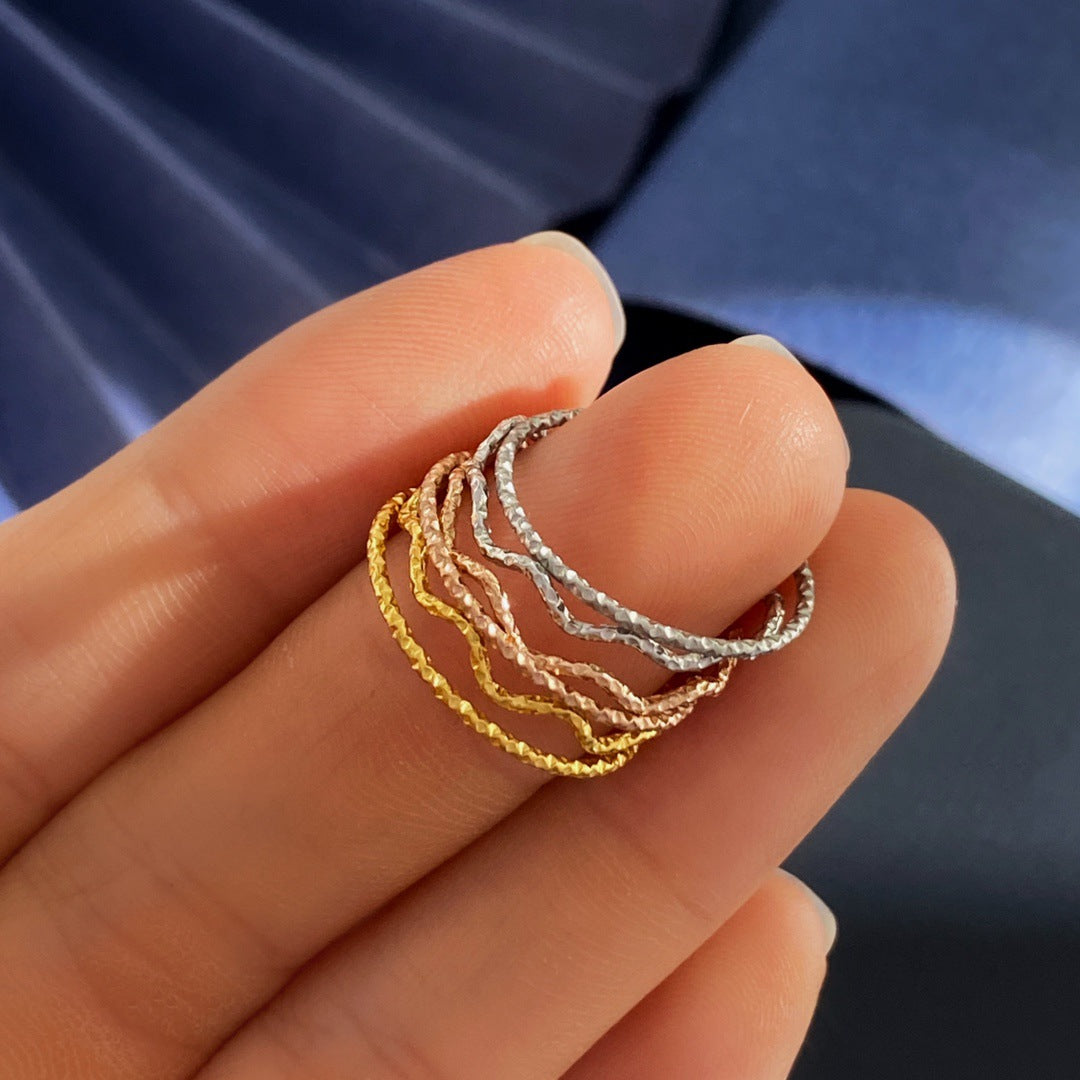 Shape Gold Sier Rose Golden Three Colors Casual Rings
