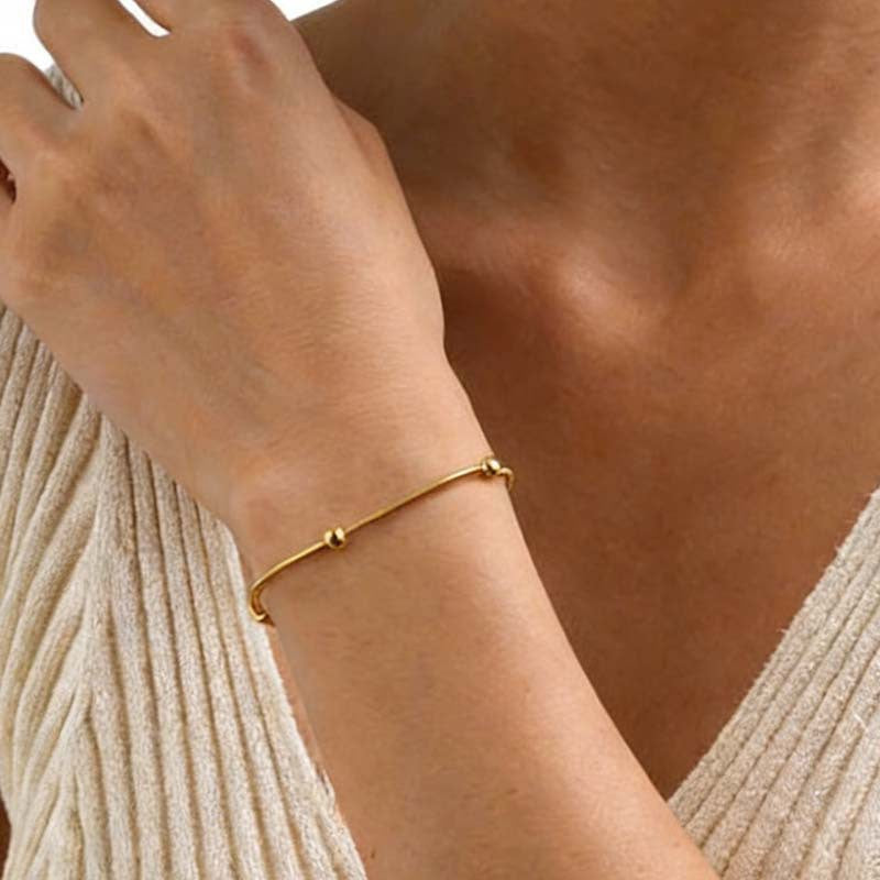 Women's Bean Round Beads Snake Bones Chain Light Luxury High-grade Design Necklace