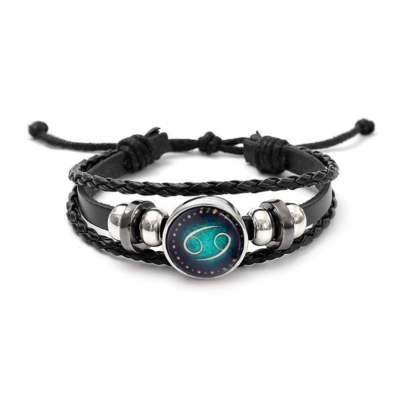 Men's Fashion Twee Constellation Luminous Woven Personality Bracelets
