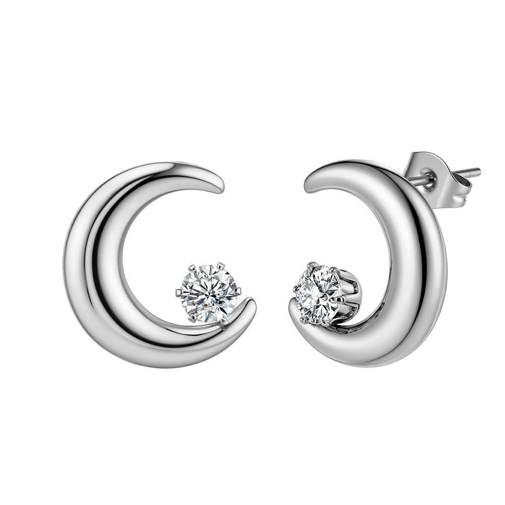 Women's Stainless Steel Diamond Tassel Simple Niche Everyday Joker Twin Collection Earrings