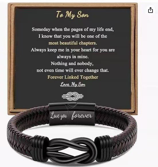 Men's Stainless Steel Lettering For Free Son Magnetic Bracelets