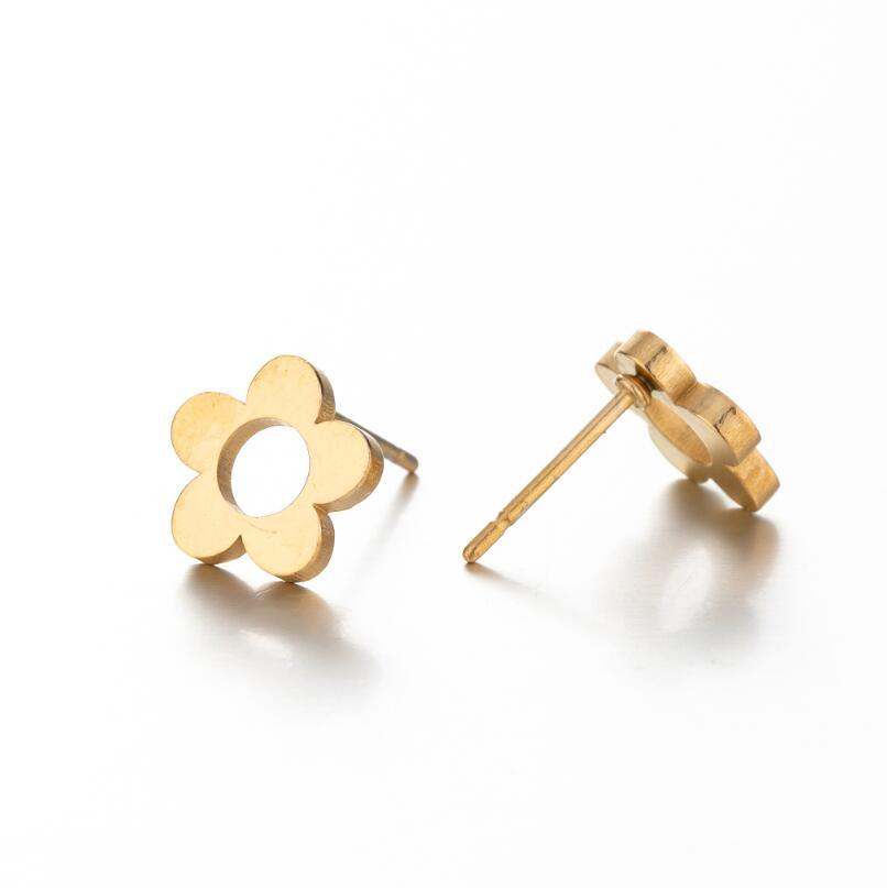 Lotus Ear Bone Hollow Origami Stainless Stud Earrings