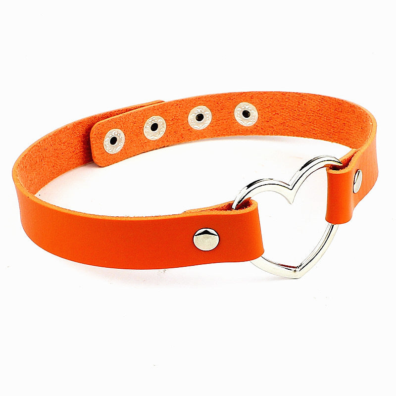 Fashion Punk Nightclub Soft Leather Heart Love Necklaces