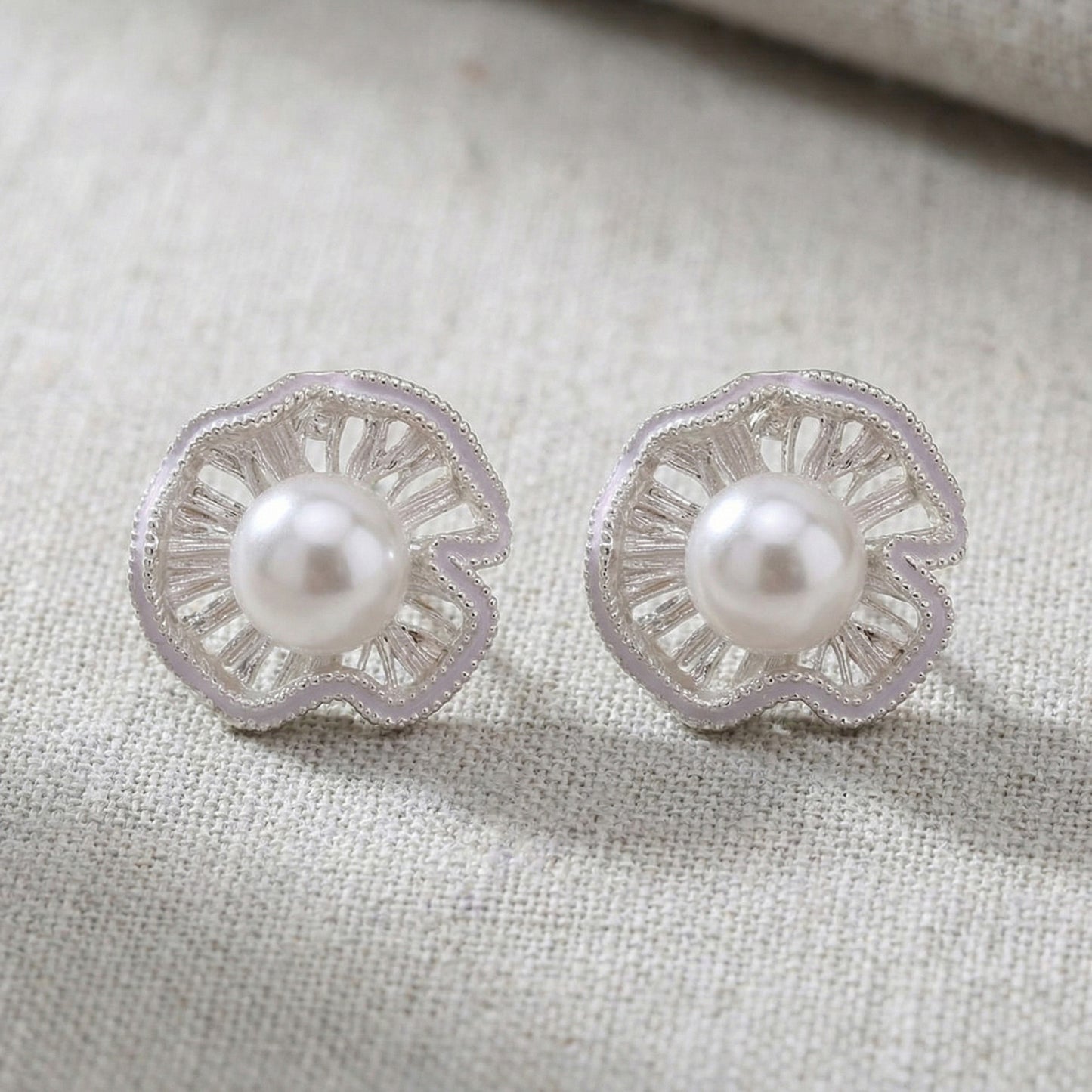 Needle Korean Style Hollow Beads Floral Ball Gentle Daily Elegant Rings