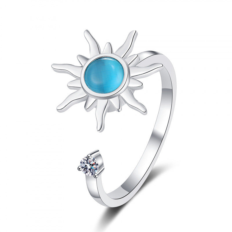 Women's Rotatable Design Fashion Personality Trendy Cold Light Rings