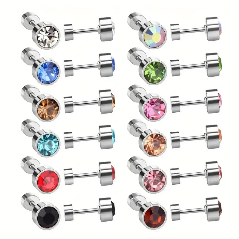 Stainless Steel Diamond Cup Car Plug Ear Bone Seconds Stud Earrings