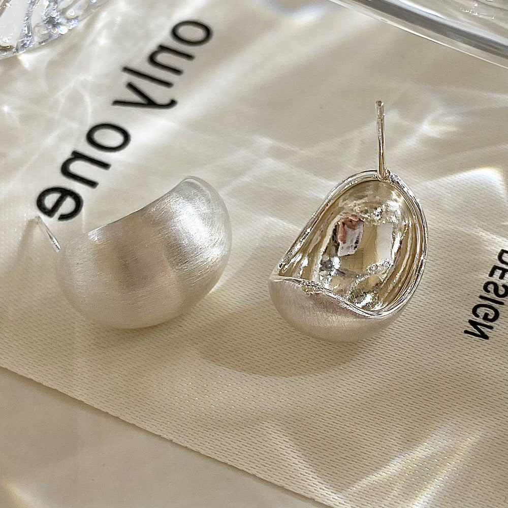 Brushed Light Luxury Fashionable Elegant Flat Earrings