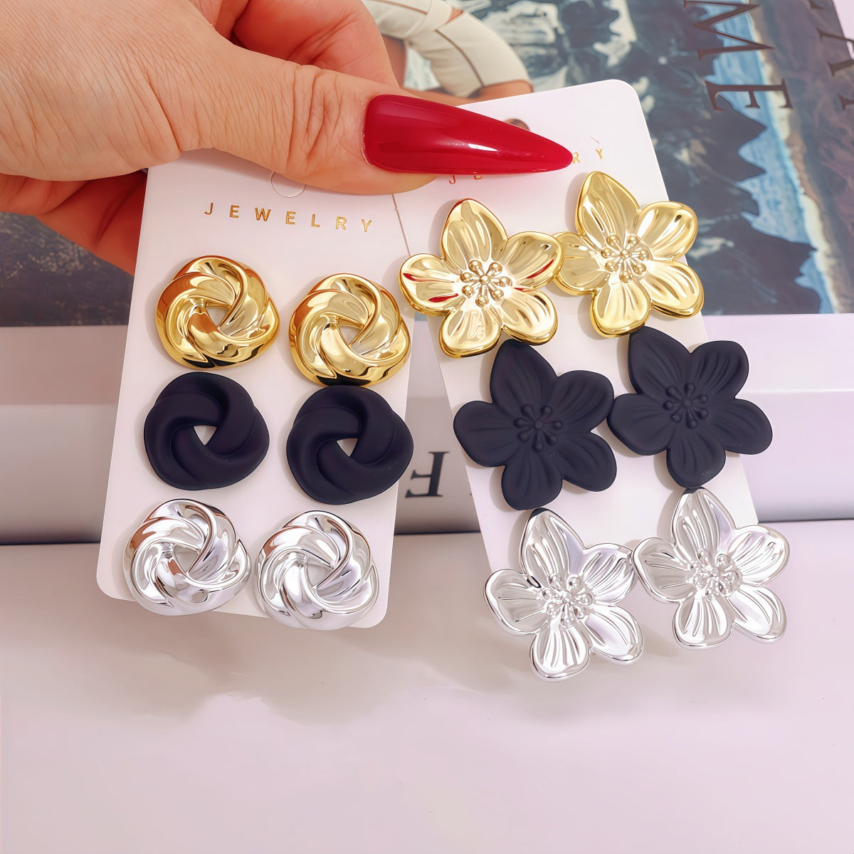 Simple Graceful Style Floral Elements Versatile Rings