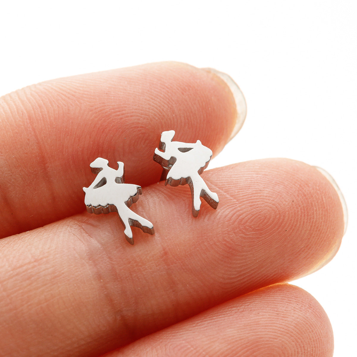 Women's Fashion Stainless Steel Personality Simple Style Bowknot Stud Earrings