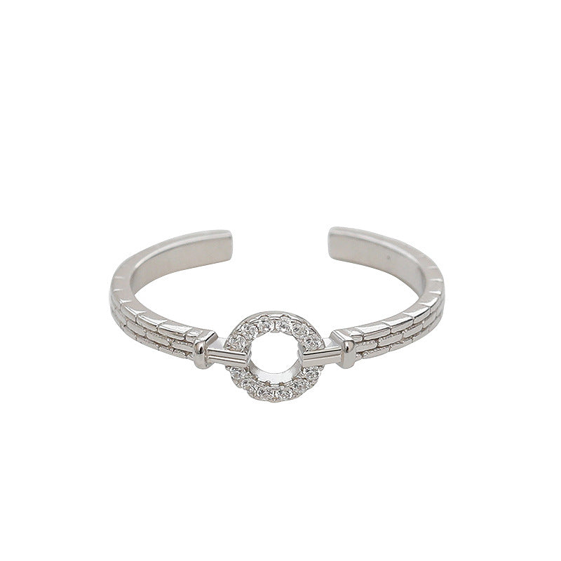 Small Diamond O-shaped Style Korean Affordable Luxury Fashion Niche Design Ring