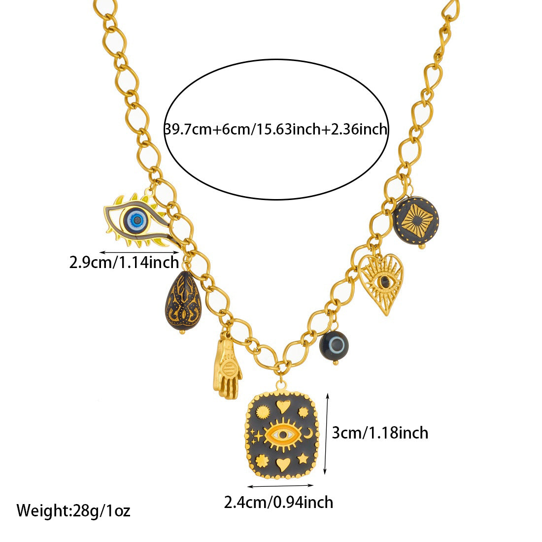 Personalized Trendy Dark Wind Oil Dripping Necklace