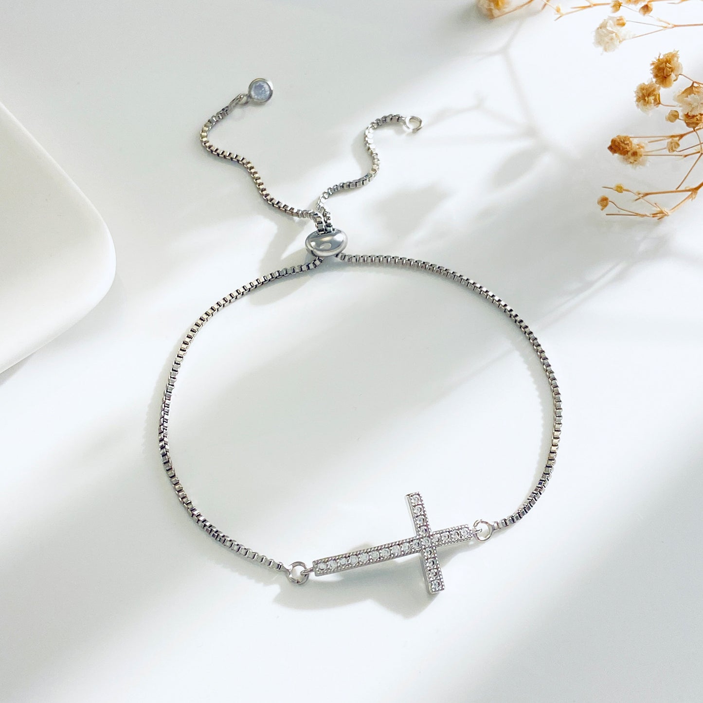 Women's Diamond Cross Retro Simple Pull-out Wrist Bracelets