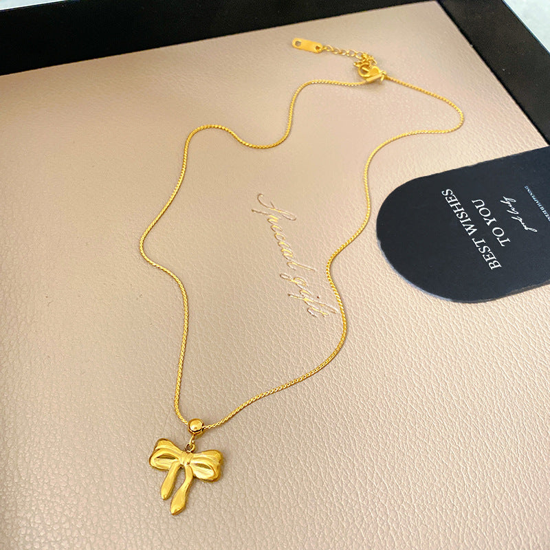 Steel Cold Wind Temperamental Tassels Butterfly Fashion High Necklace