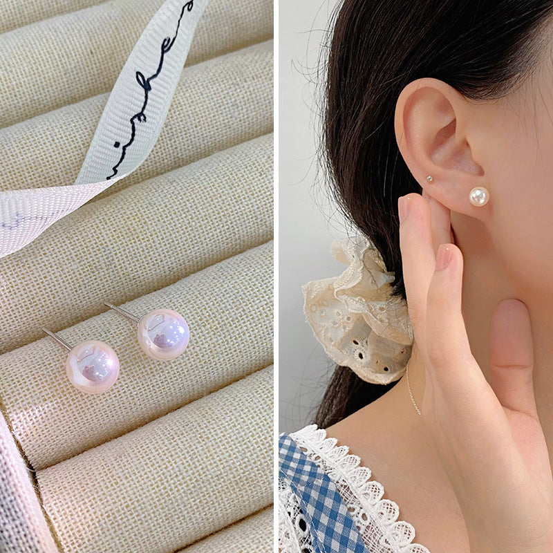 Cheng Pearl Pure Sier High-grade Light Earrings