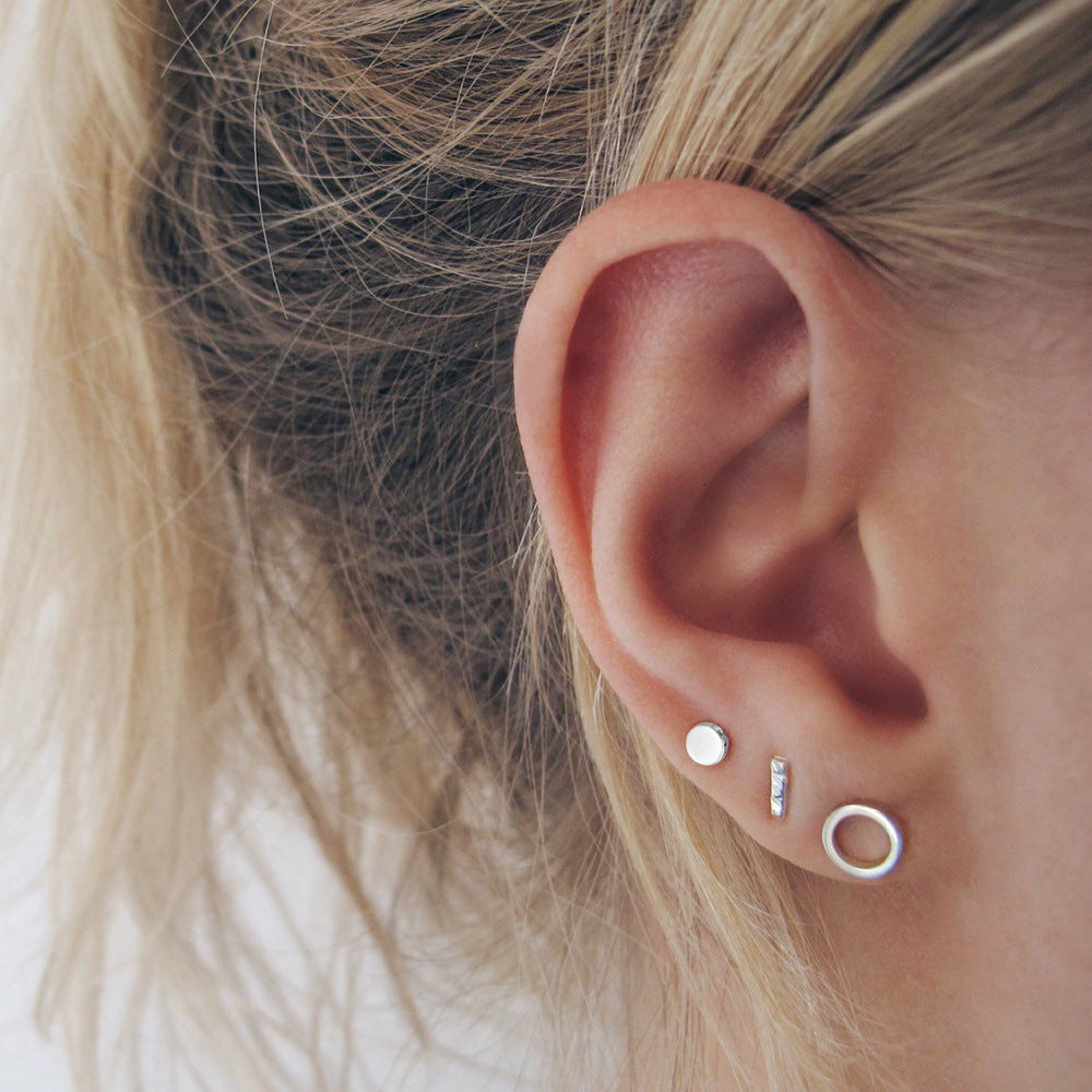 Women's Stainless Steel Electroplated Gold Fashion Ear Stud Earrings