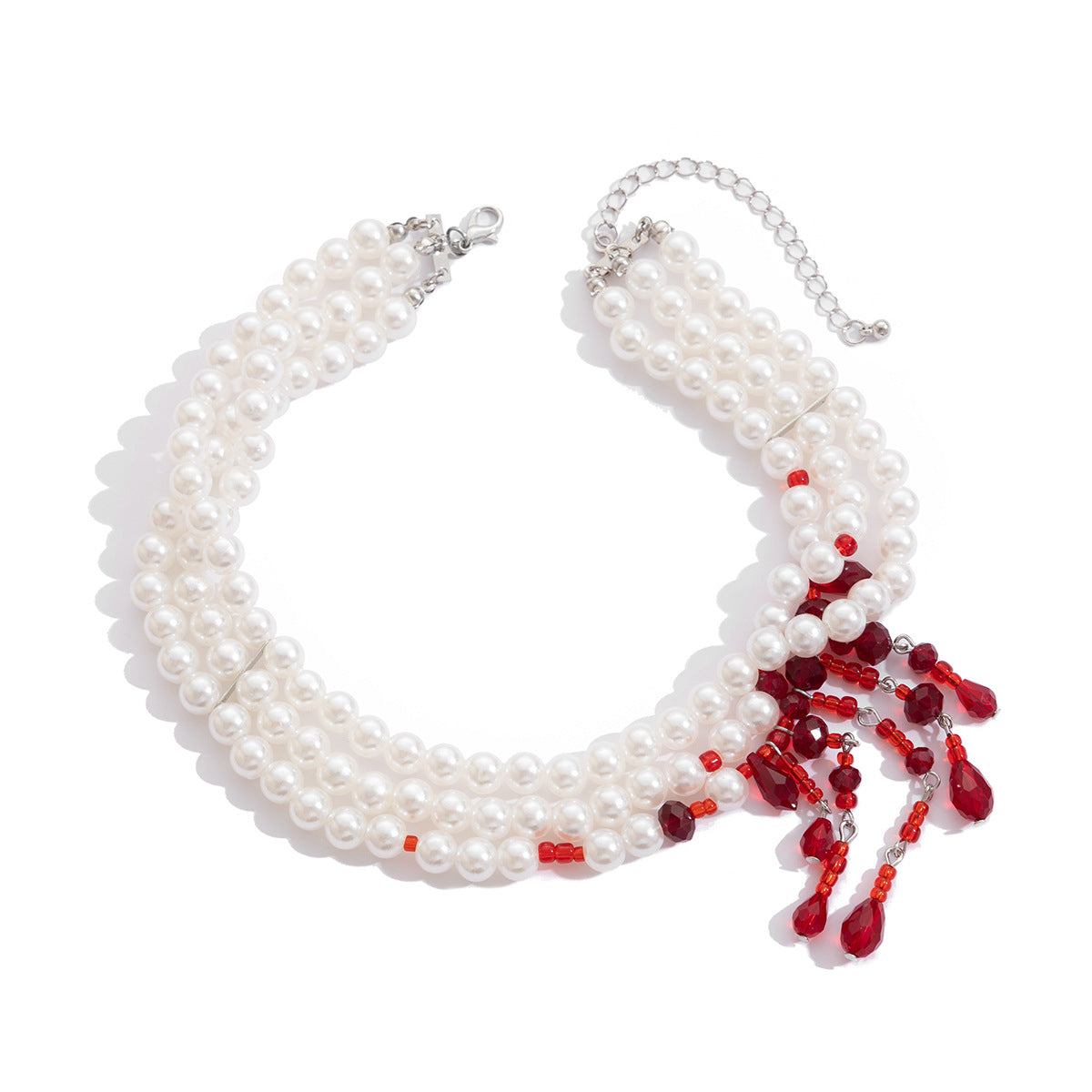 Style Beaded Halloween Blood Drop Tassel Clavicle Necklaces