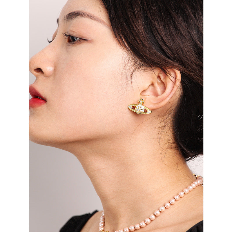 Charming Women's Planet High-grade Ear Fashionable Stud Earrings